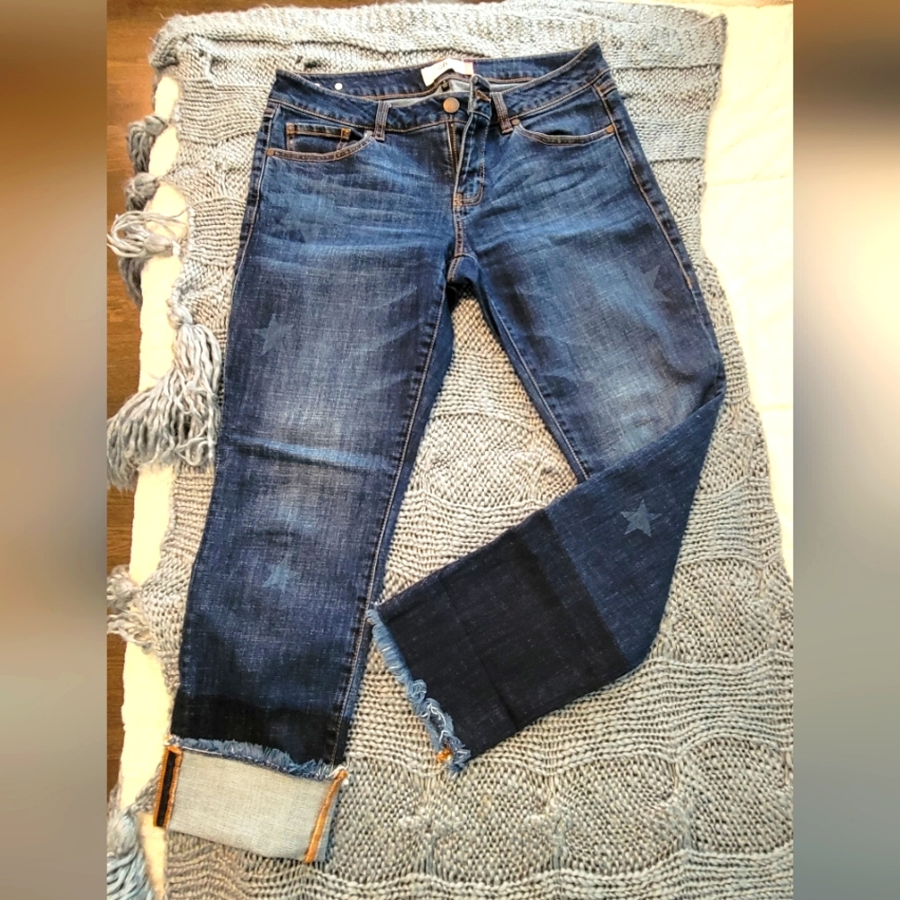 CAbi Slim Boyfriend Star Print Jeans